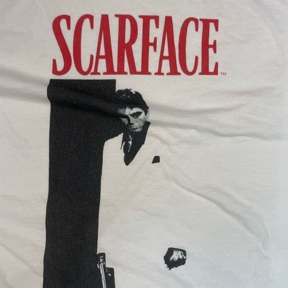 Scarface Movie Logo Graphic T-shirt Men Large White Short Sleeve - Picture 2 of 6